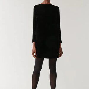 COS Boat Neck Velvet Dress